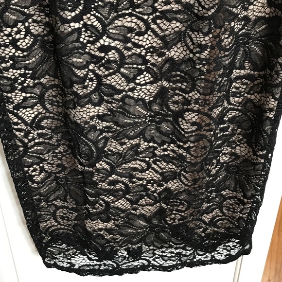 EN FOCUS STUDIO Lace Overlay Midi Dress Black Women’s Size 8 - Picture 5 of 16